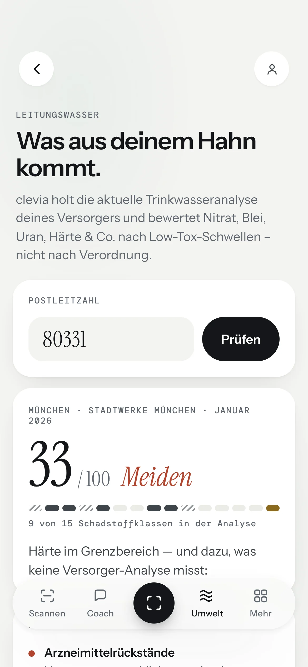 Leitungswasser 80331 München: 33 von 100, Meiden